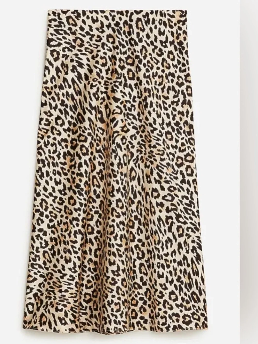 J. Crew Gwyneth Satin Slip Leopard Print Midi Skirt